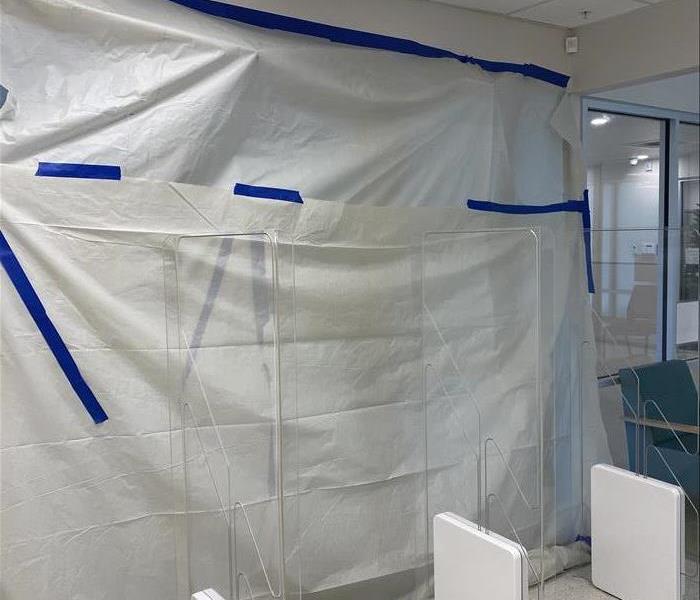 A sealed off area during a biohazard job
